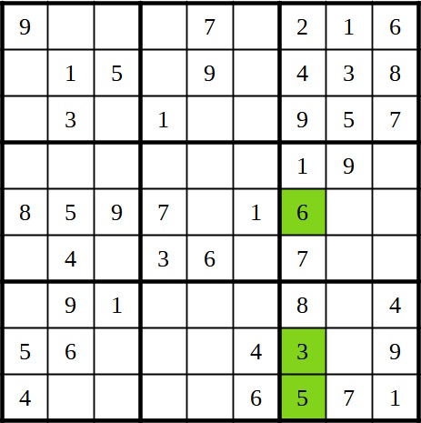 Sudoku Beispiel Leicht Schritt 2